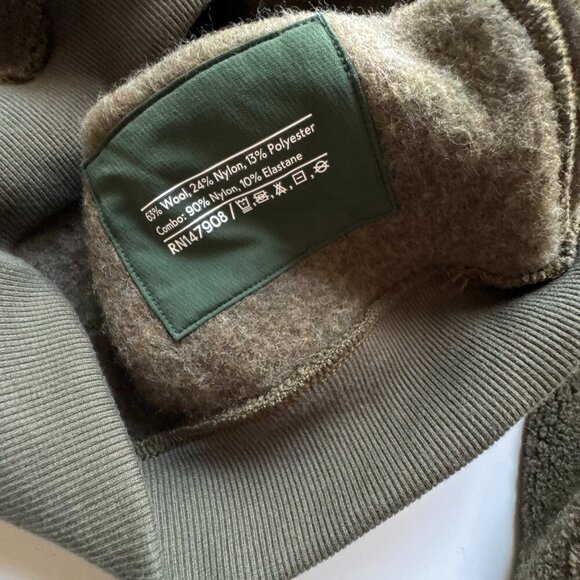 Outdoor Voices MegaFleece 1/2 Wool Blend Half Zip Women's XS Green Hoodie Jacket - Picture 5 of 10